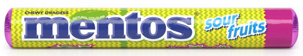 Жувальні драже Mentos Sour fFruits, Кислі фрукти 37 р
