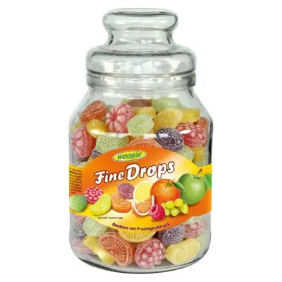 Льодяники (цукерки) Woogie Fine Drops (дрібні краплі) фруктовий мікс Австрія 966г