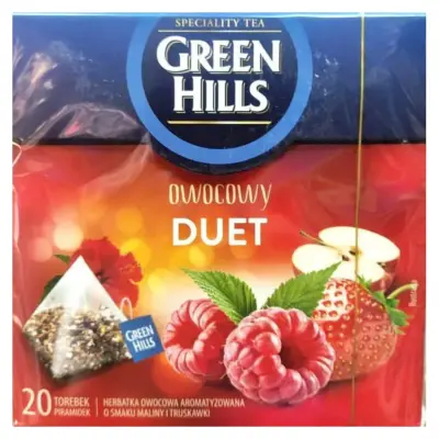 Чай фруктовий Green Hills Duet малина з полуницею 20 пірамідок Польща