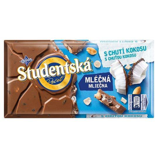 Шоколад молочний Studentska pecet з кокосом та арахісом Чехія 180г