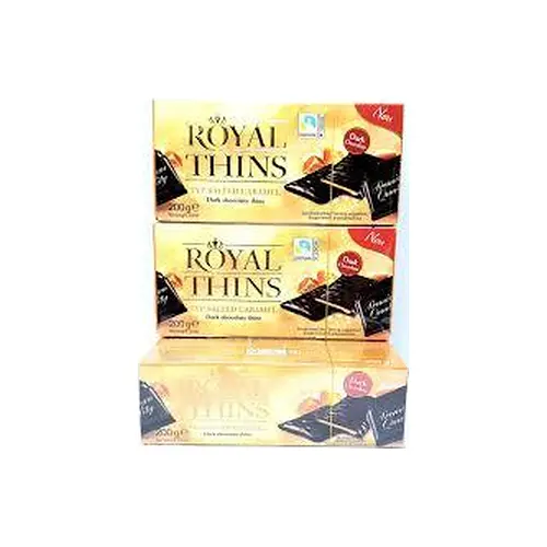 Шоколадні цукерки з карамеллю та сіллю ROYAL THINS typ SALTED CARAMEL 200 г Німеччина