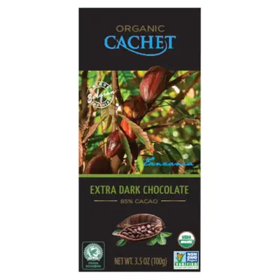 Шоколад чорний Cachet Bio Organic 85% какао 100 г Бельгія