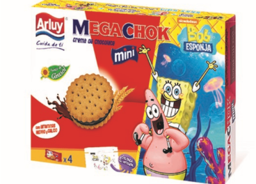 Печиво сендвіч шоколадне з вітамінами, залізом і кальцієм Mega Choc Arluy Іспанія 148 г (4х37) Іспанія
