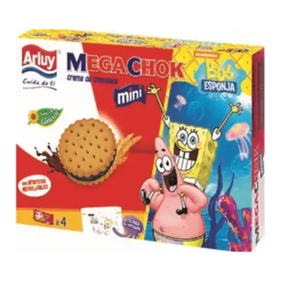 Печиво сендвіч шоколадний з вітамінами, залізом і кальцієм Mega Choc Arluy Іспанія 148г (4х37) Іспанія