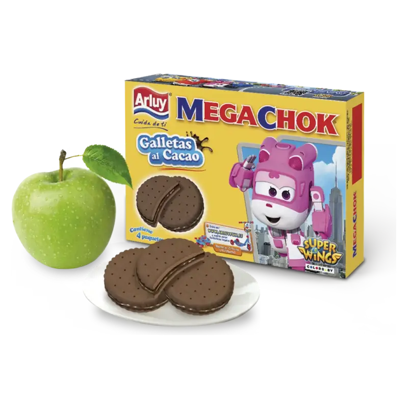 Печиво сендвіч шоколадний з шоколадним кремом Mega Choc Arluy Іспанія 208г (4х52) Іспанія