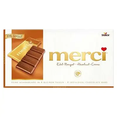 Шоколадні цукерки з горіховим кремом Merci Edel Nougat Storck 100г Німеччина
