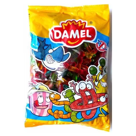 Желейні цукерки без глютену Черв’ячки Damel Worms 1 кг Іспанія