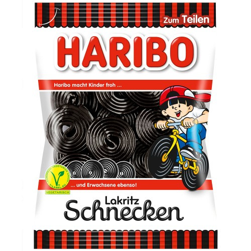 Желейні лакричні цукерки Равлика Haribo Lakritz Schnecken 175 г Німеччина