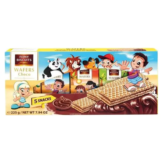 Вафлі дитячі шоколадні Feiny Biscuits Kids-wafers with chocolate cream 225g (5x45g) Австрія