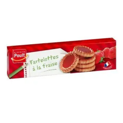 Печиво (тарталетка) з полуницею Biscuits Poult, 150 г Франція
