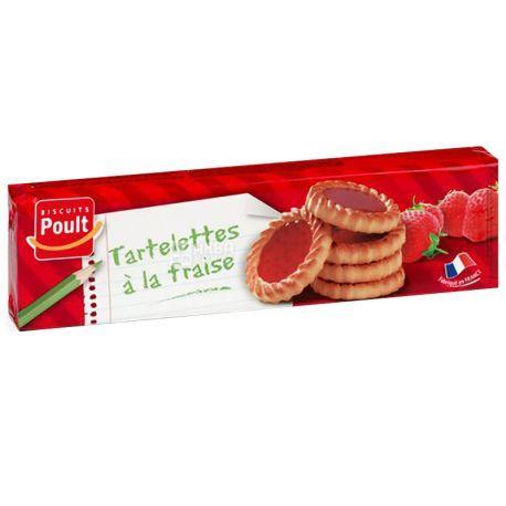 Печиво (тарталетка) з полуницею Biscuits Poult, 150 г Франція