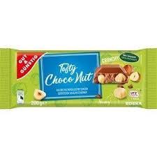 Шоколад молочний із цілим лісовим горіхом Edeka Tasty Choco Nut Crunchy Німеччина 200 г