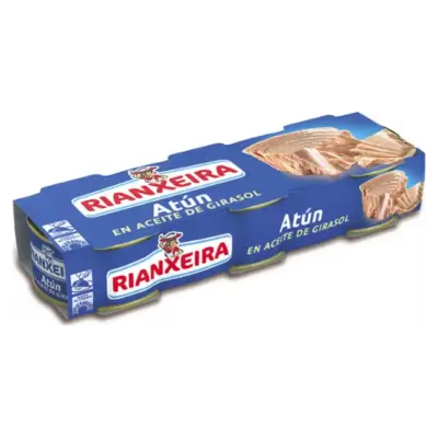 Тунець в соняшниковій олії Rianxeira Atun Claro En Aceite De Girasol (3х80г) 240г Іспанія