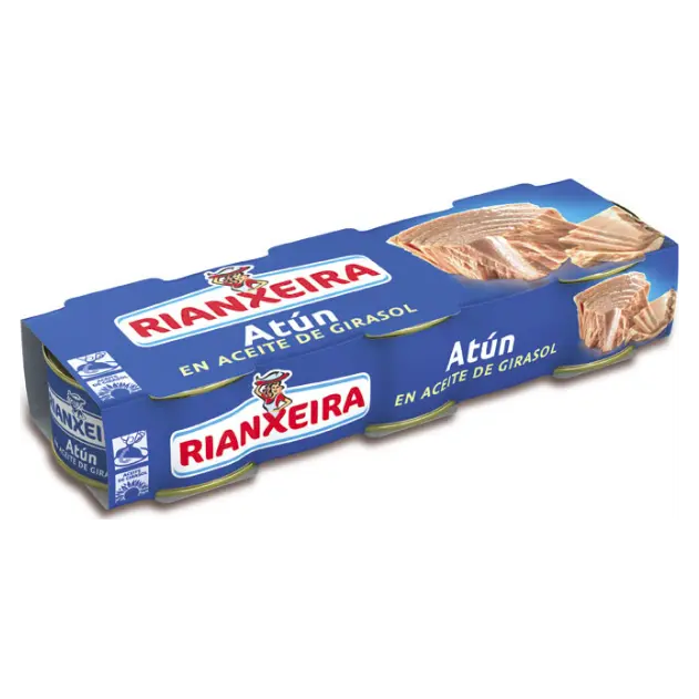 Тунець в соняшниковій олії Rianxeira Atun Claro En Aceite De Girasol (3х80г) 240г Іспанія