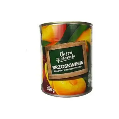 Персик половинками Nasza spizarnia Brzoskwinie 820g Польща