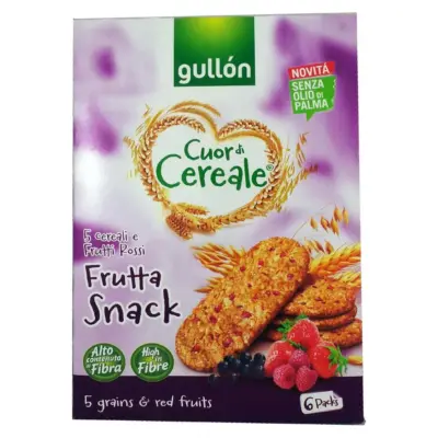 Печиво злакове з ягодами без пальмової олії Gullon Cuor di Cereale 240г (6х40г) Іспанія