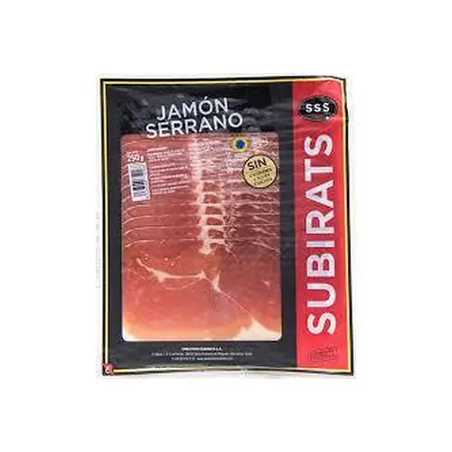 Хамон нарізка SUBIRATS JAMON SERRANO без глютену, 250г Іспанія