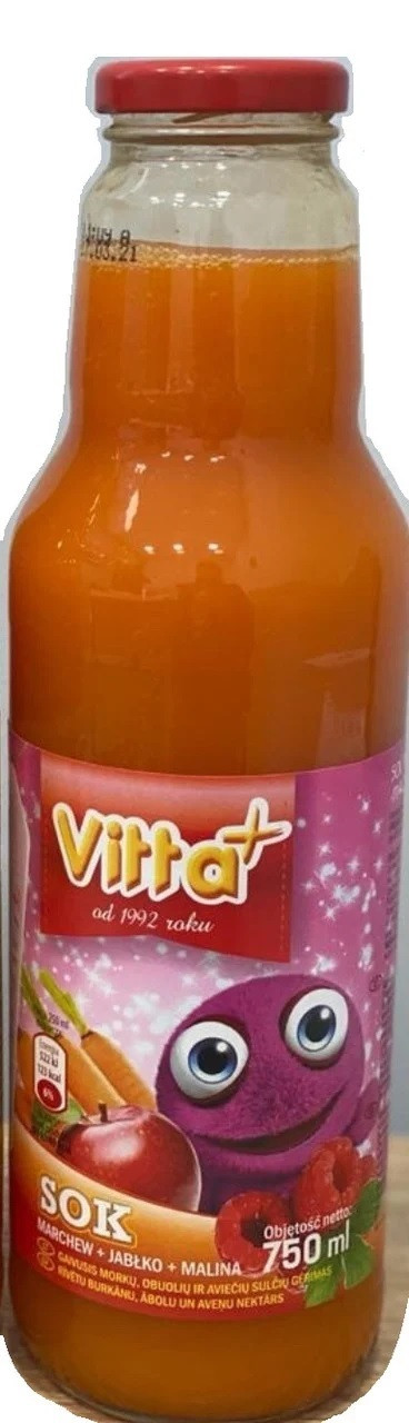 Сік дитячий Vitta Plus морква, яблуко, апельсин Польща 750 мл