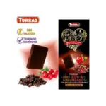 Чорний шоколад без цукру Torras ZERO with cocoa nibs and cranberries з какао-бобами і журавлиною Іспанія 125 г
