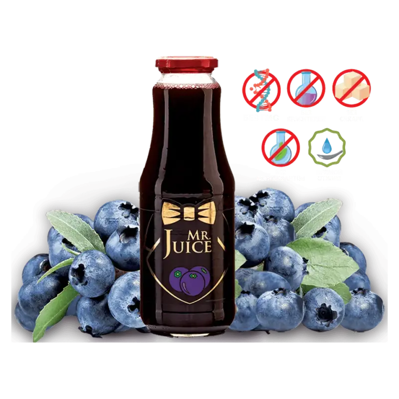 Чорничний сік Mr Juice з м’якоттю, прямого віджиму, БЕЗ САХАРА 1 л
