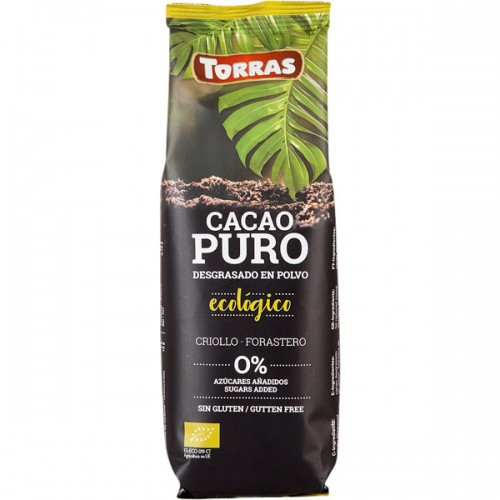 Какао-органіка без цукру та глютену, знежирене Cacao Puro Ecologico Torras Іспанія 150 г