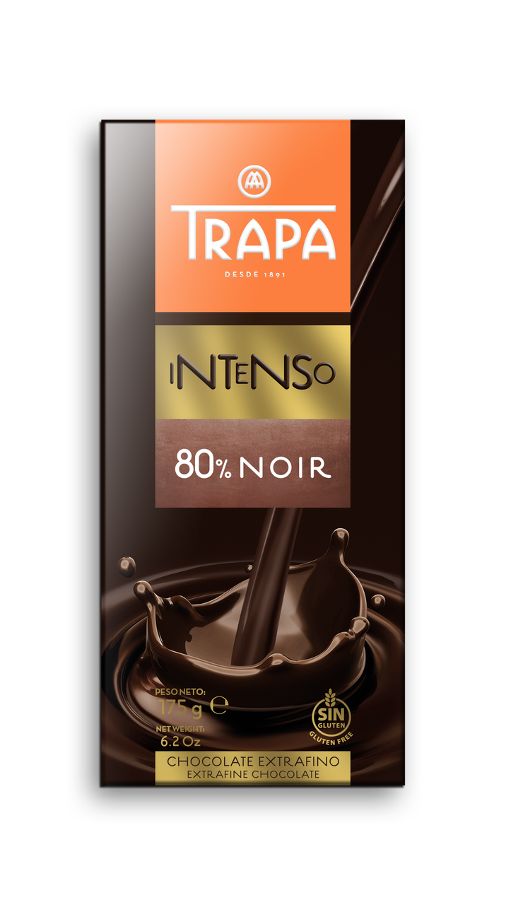 Шоколад чорний без глютену з мигдалем Intenso Trapa Іспанія 190 г