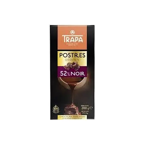 Шоколад чорний без глютену 52% какао Postres Trapa Іспанія 200 г