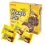 Печиво (Пірожне) шоколадне Choco Pie LOTTE Чоко пай Банан (12шт) 336 г Ю.Корея