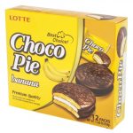 Печиво (Пірожне) шоколадне Choco Pie LOTTE Чоко пай Банан (12шт) 336 г Ю.Корея