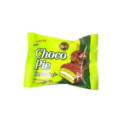Печиво (Пірожне) шоколадне Choco Pie LOTTE Чоко пай Зелений чай 28 г Ю.Корея