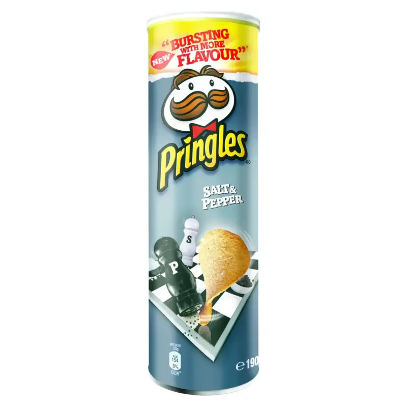 Чіпси морська сіль і чорний перець Pringles sea salt and black pepper 165г