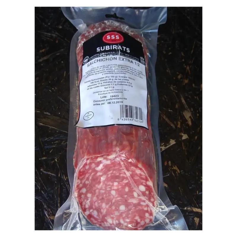 Ковбаса Салямі Subirats Salchichon Extra без глютену (1/2 палиці 650-750г) 1 кг Іспанія
