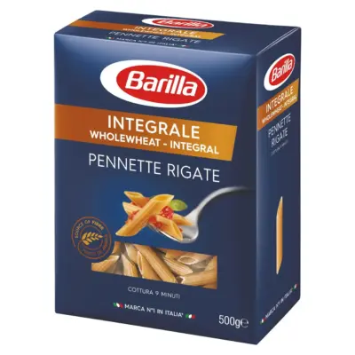 Макаронні вироби БЕЗ ЯЄЦЬ Інтеграли Penne Rigate Barilla Італія 500г