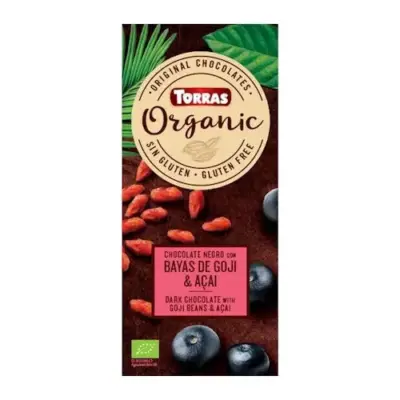 Шоколад чорний без глютену Organic з "Ягоди годжі та асаї" Godji&Acal Torras 100 г Іспанія