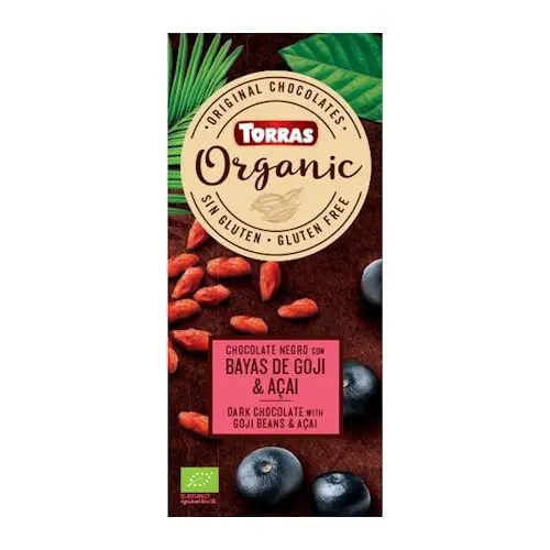 Шоколад чорний без глютену Organic з “Ягоди годжі та асаї” Godji&Acal Torras 100 г Іспанія