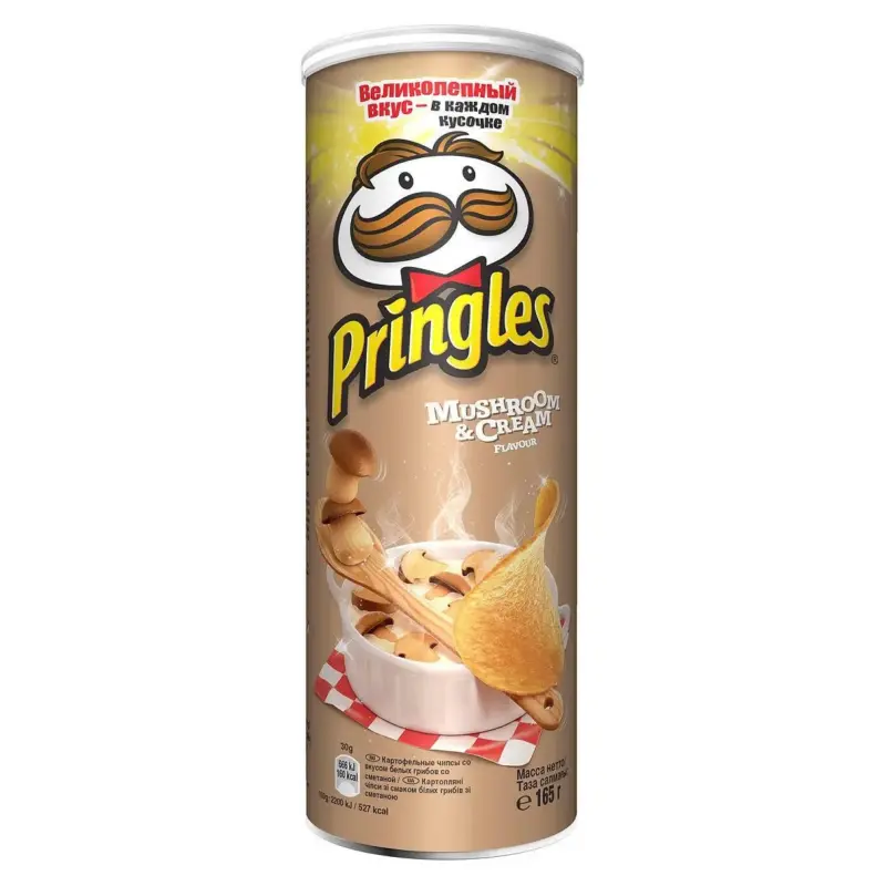 Чіпси з білими грибами у вершковому соусі Pringles Mushroom & Cream 165 г