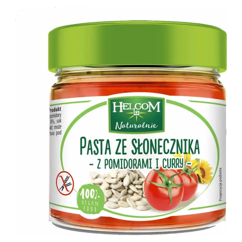 Паста з насінням соняшника, томатами і каррі БЕЗ ГЛЮТЕНУ Helcom Pasta Naturally 190г