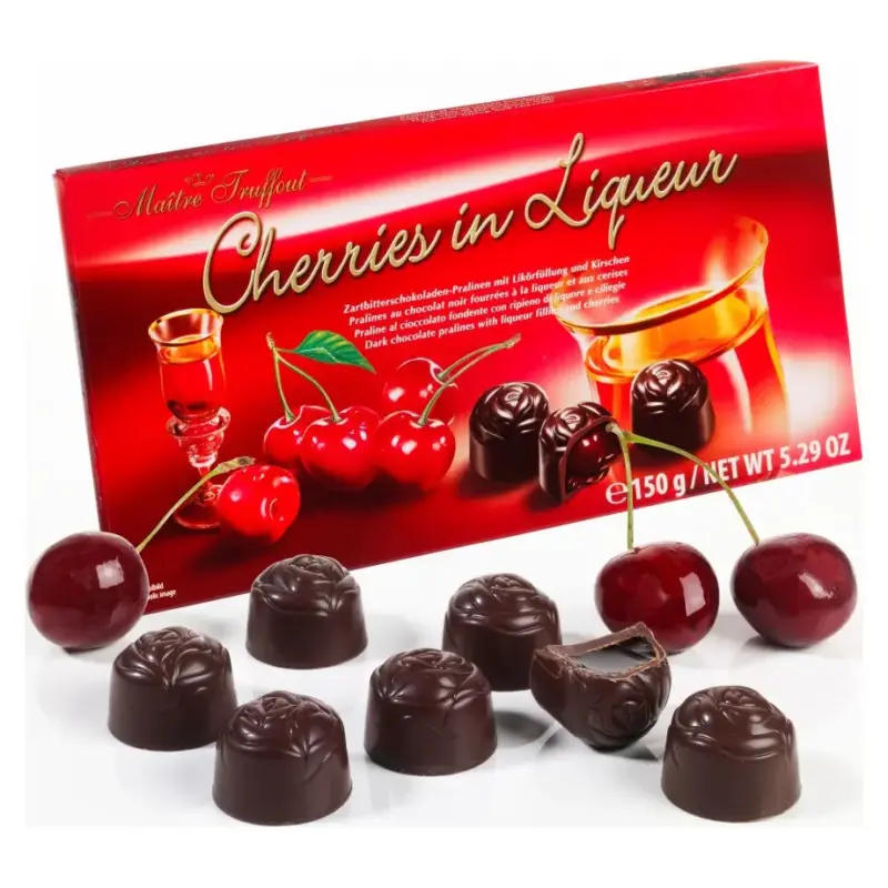 Цукерки шоколадні Вишня в лікері Maitre Truffout Cherries in Liqueur 150 г Австрія