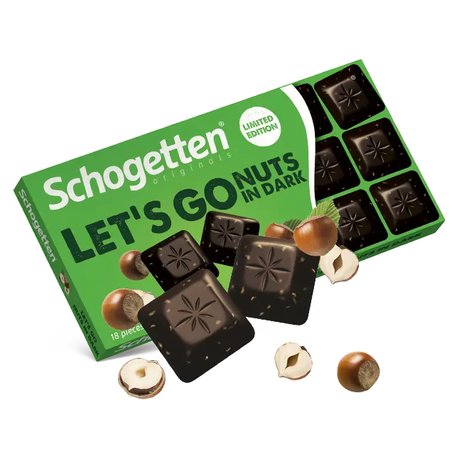 Шоколад чорний із фундуком Schogetten LET`S GO Nuts in Dark 100 г