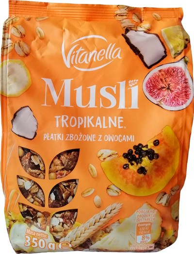 Мюслі Vitanella Tropikalne з тропічними фруктами Польща 350г