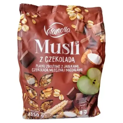 Мюслі Vitanella з шоколадом, яблуком і мигдалем Польща 350 г