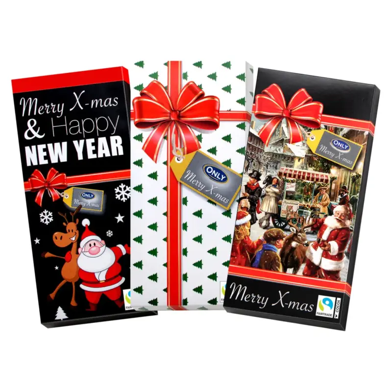 Шоколад Різдвяний Only “MERRY X-MAS & HAPPY NEW YEAR” 3×100 г Австрія