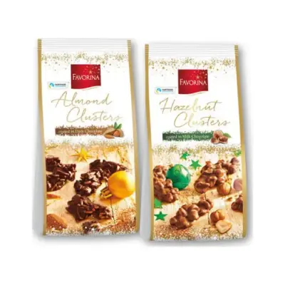 Цукерки Мигдаль у чорному шоколаді Favorina Almond Clusters 125 г