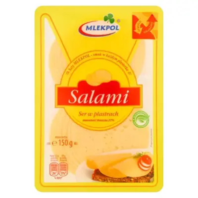 Сир у пластинках Mlekpol Salami 150 г Польща
