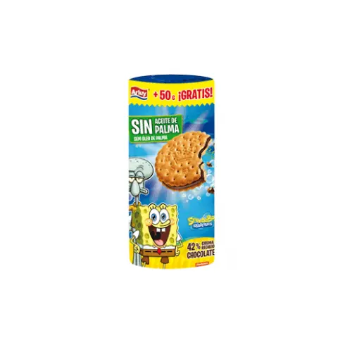 Печиво сендвіч БЕЗ ПАЛЬМОВОГО МАСЛА Mega SpongeBob Arluy Іспанія 350 г Іспанія