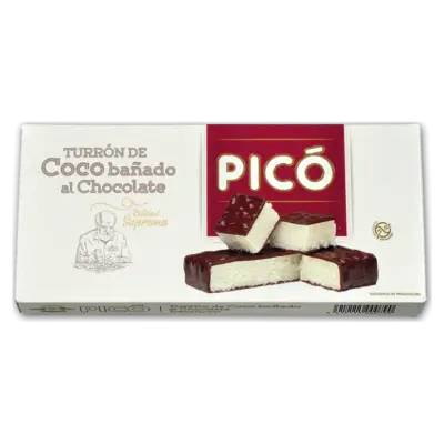 Туррон кокосова нуга в шоколаді Turron de Coco banado al Chocolate PICO 200 г Іспанія