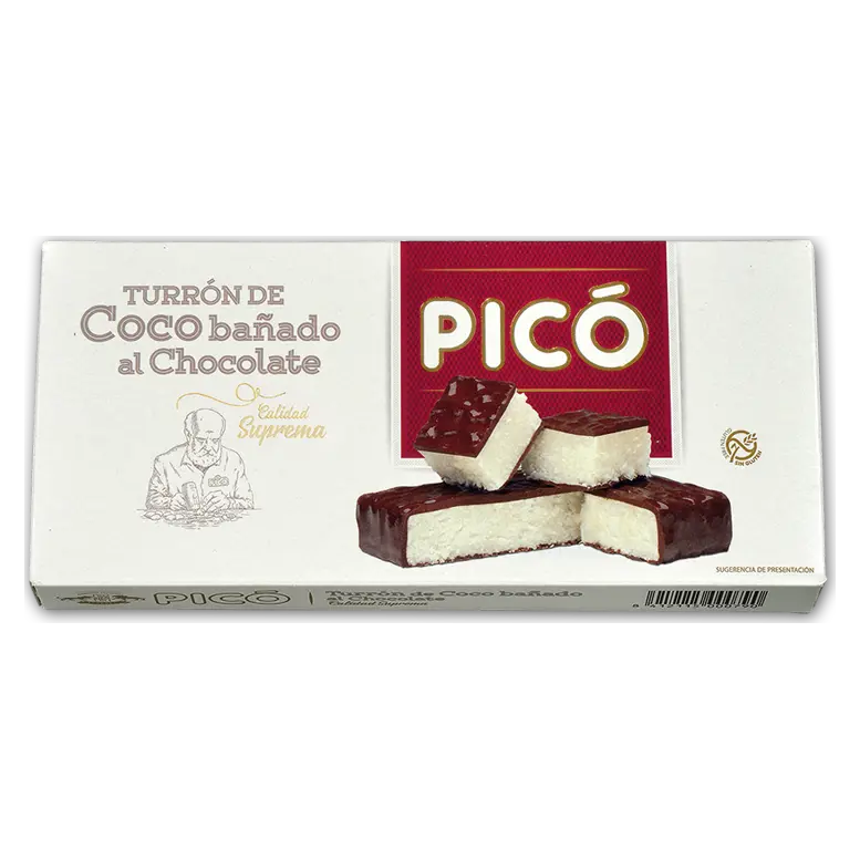 Туррон кокосова нуга в шоколаді Turron de Coco banado al Chocolate PICO 200 г Іспанія