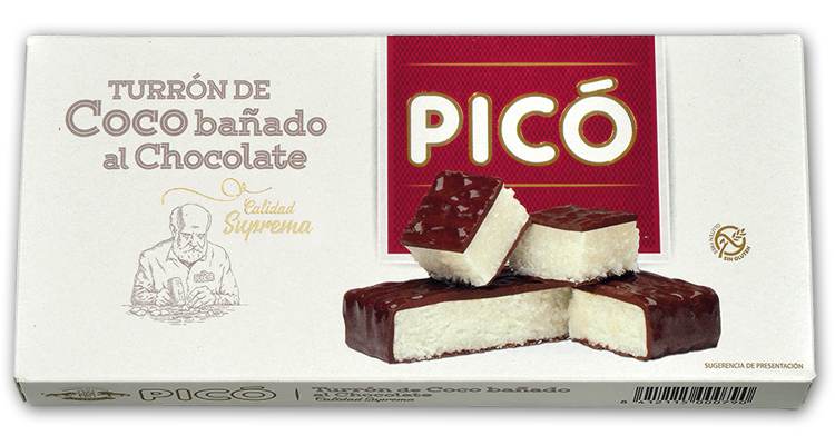 Туррон кокосова нуга в шоколаді Turron de Coco banado al Chocolate PICO 200 г Іспанія