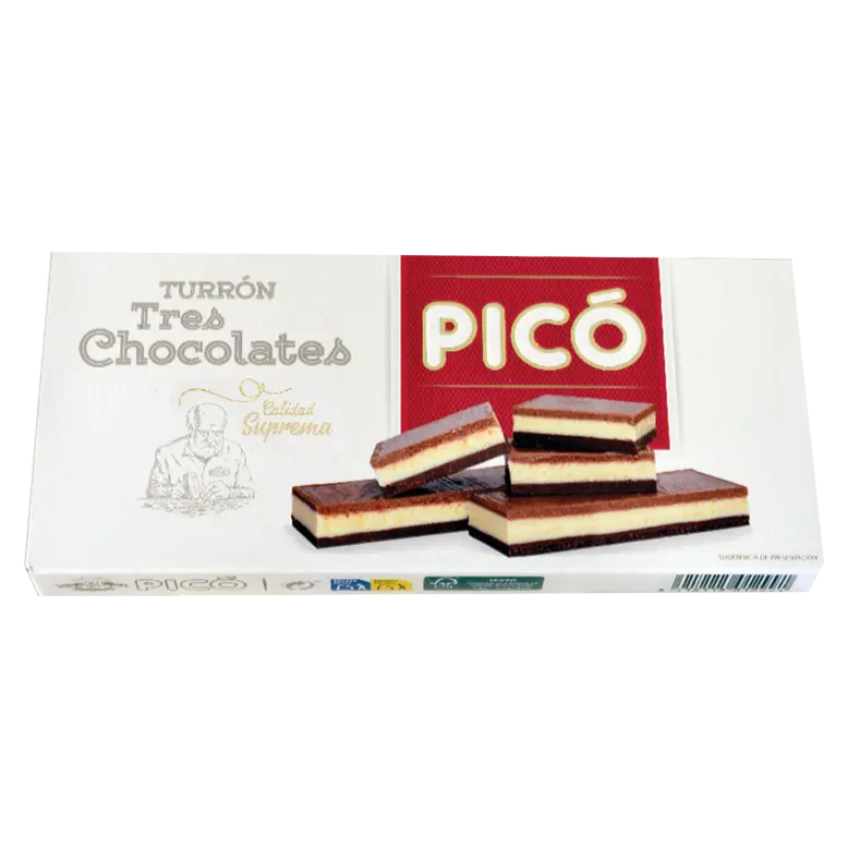 Туррон 3 шоколади Turron de Coco banado al Chocolate PICO 200 г Іспанія