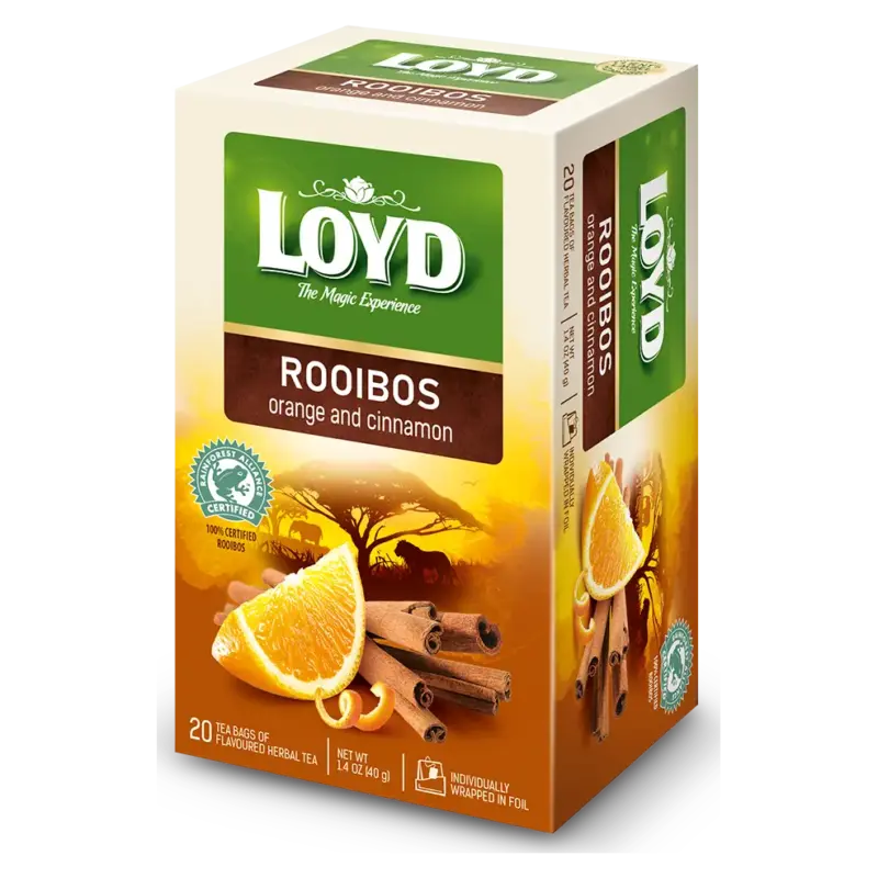 Чай червоний з апельсином і корицею ROOIBOS Lord Nelson Польща 20 пакет.